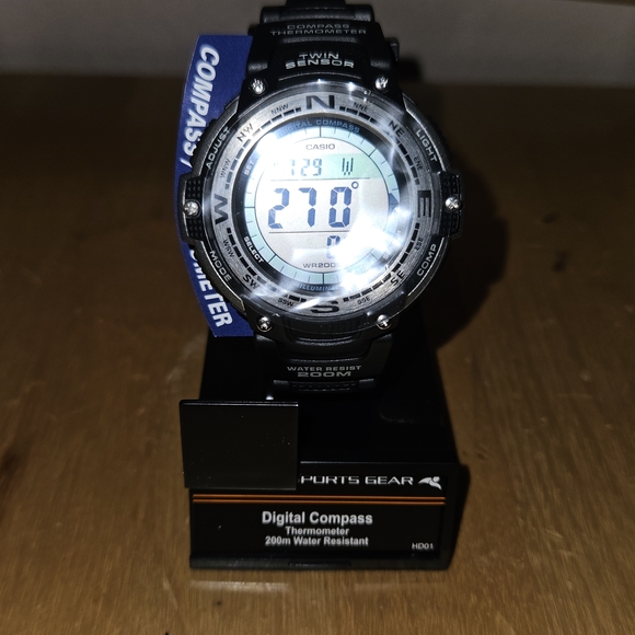 Casio Black and Silver Digital Compass Watch - Picture 1 of 1